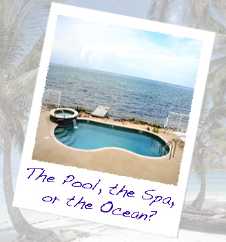 The Pool and Jetted Spa Overlooking the Ocean | Cayman del Sol